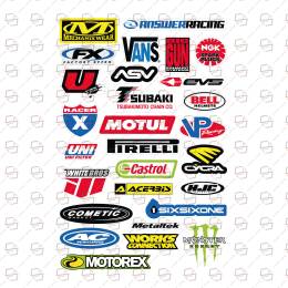 Sticker Master Sponsor Set 10 Sticker Etiket Motor Çıkartma Oto Motor Kaykay