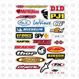 Sticker Master Sponsor Set 7 Sticker Etiket Motor Çıkartma Bisiklet Oto Araç Motor Pc