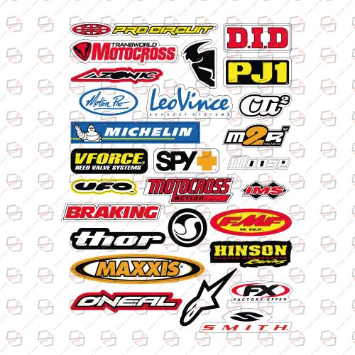 Sticker Master Sponsor Set 7 Sticker Etiket Motor Çıkartma Bisiklet Oto Araç Motor Pc - 0