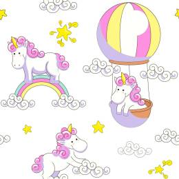 Sticker Master Unicorn ve Gökkuşağı Çocuk Duvar Etiket Çıkarma