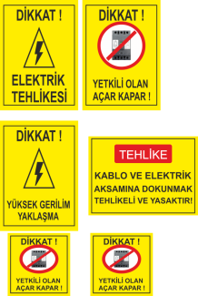 Sticker Master Uyarı Levhaları Etiket Set çıkartma oto motor