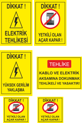 Sticker Master Uyarı Levhaları Etiket Set çıkartma oto motor - 0