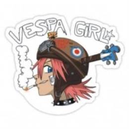 Sticker Master Vespa Girl Sticker Etiket çıkartma oto motor araba